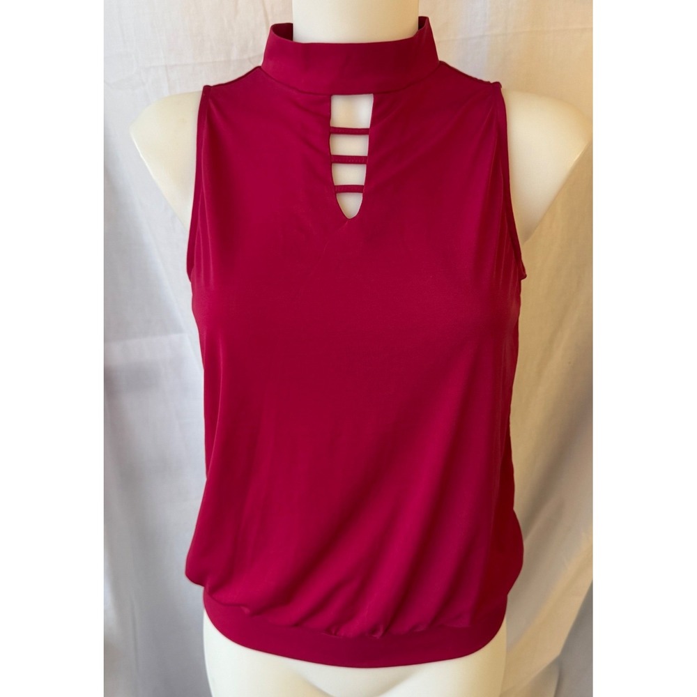 Shiela Rose Barbiecore Holiday Clubwear Top Magenta Pink Sleeveless Chic Small